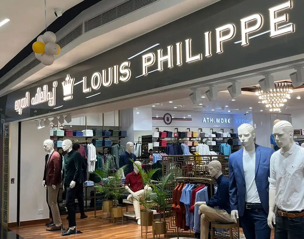 view of louis philippe store at secura centre kannur