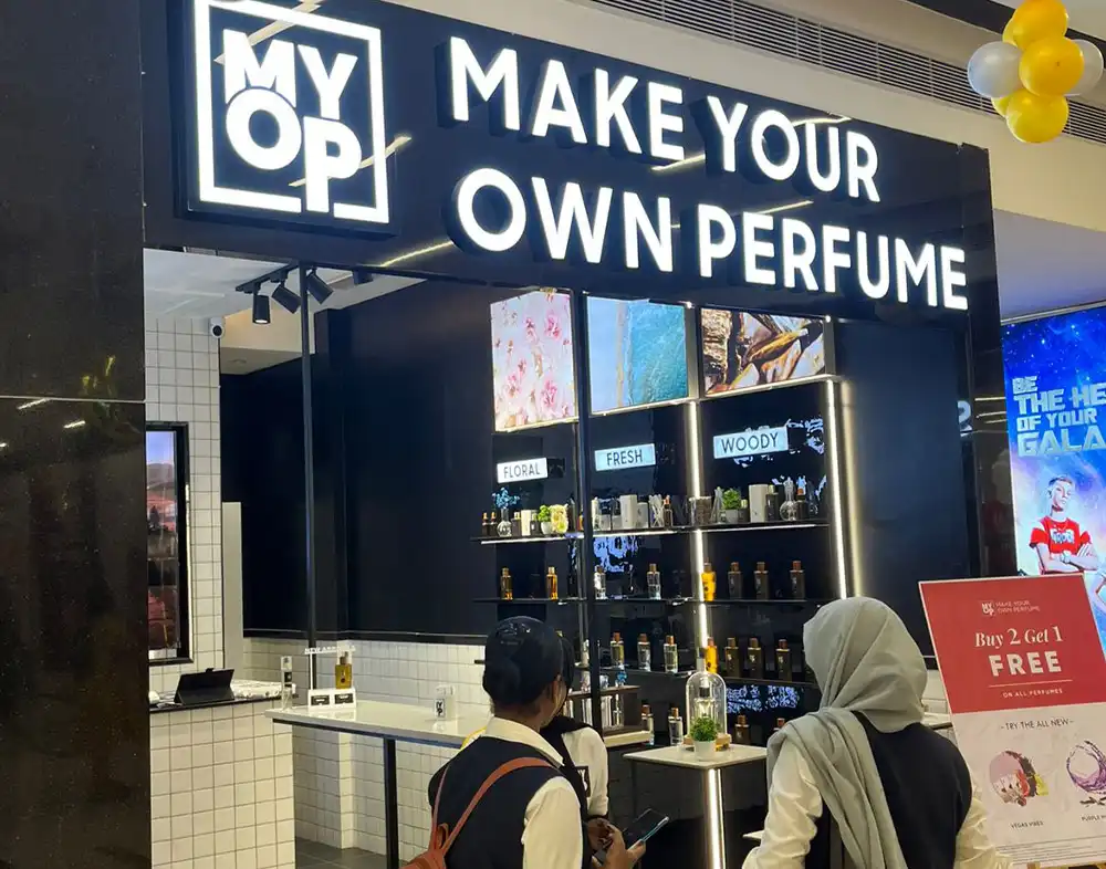 view of perfume store at secura centre kannur
